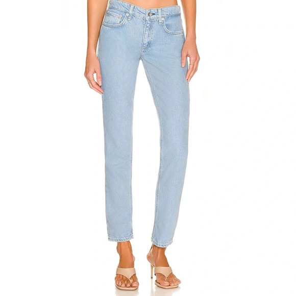 rag & bone Denim - Rag & Bone Dre Low Rise Boyfriend Jeans Light Blue Wash Blossom Size 30